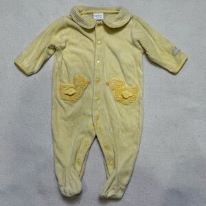 Carter’s Baby Vintage Little Duckie Soft Yellow Terry Cloth Footie 3-6 Months